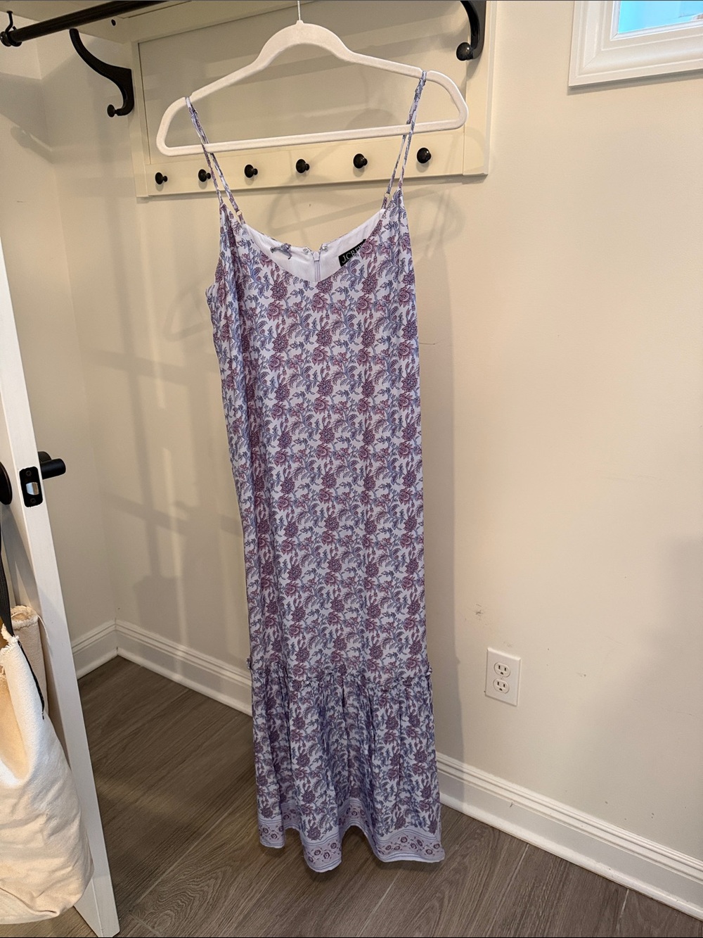 J. Crew Lavender and White Floral Maxi Slip Dress